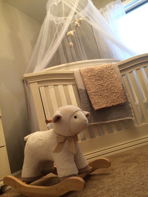 Baaaa... the cutest rocking sheep in his new home!